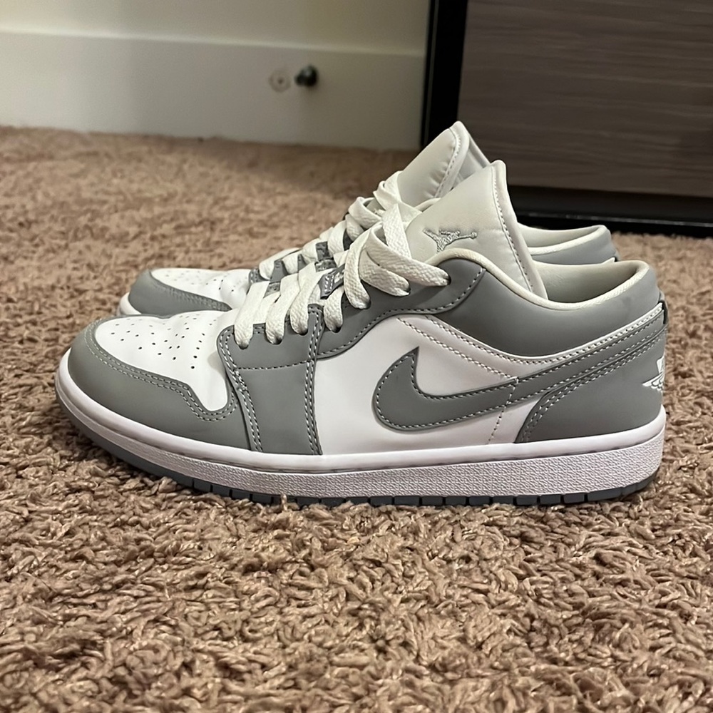 Grey and White Jordan 1s Low